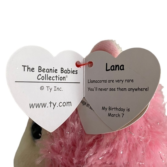 TY Beanie Baby Plush Stuffed Animal LANA the Pink Sparkly Llama Llamacorn NWT - Picture 10 of 13